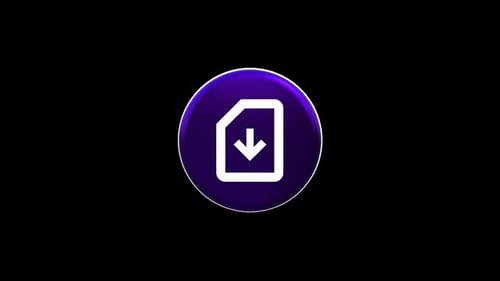 Glossy 3D Rotating File Download Icon Animation