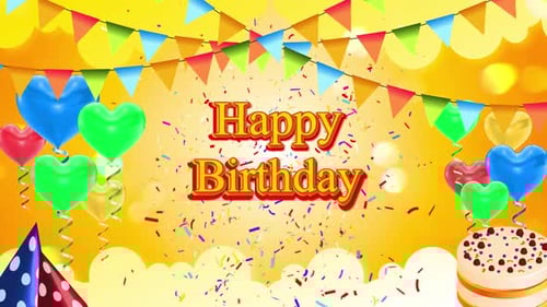 Happy Birthday Typography Design Template for Birthday Celebration