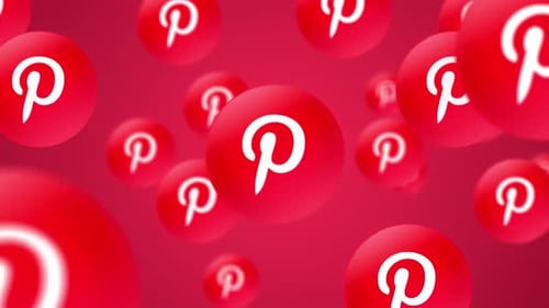 Dynamic Pinterest Logo Spheres Looping Background