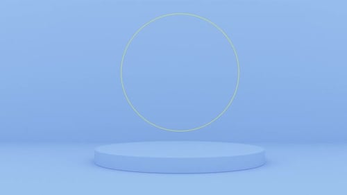 Mockup Stage Blue Stage with Flashing Blue Ring Able to Loop Seamless