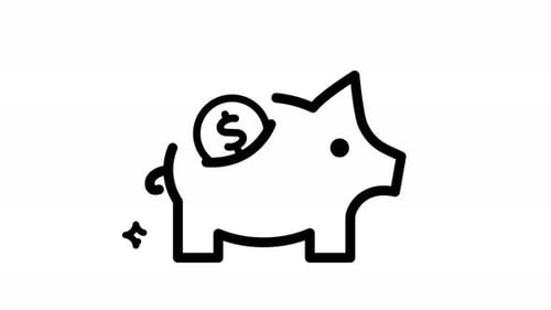 Coin on piggy bank saving concept