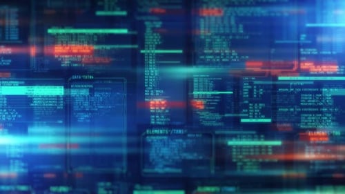 Digital Space Filled With Code