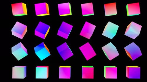 3D Primitive Cubes Motion Graphic Background - Seamless Loop