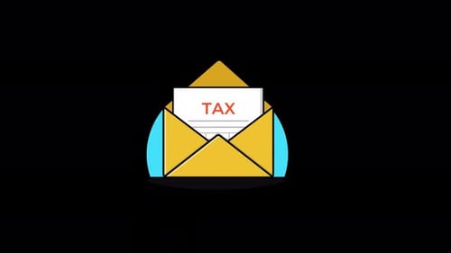 Flat Design Tax Document in Envelope Animation