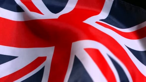 Waving close up of a British Union Jack flag