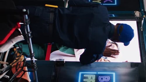 Diverse Group Reacts to Exciting Retail Event