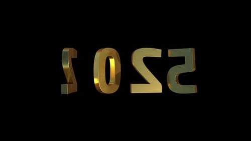 Golden Metallic 2025 Year Reveal Animation