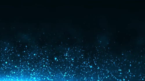 Abstract Glowing Blue Particles Upward Background Loop