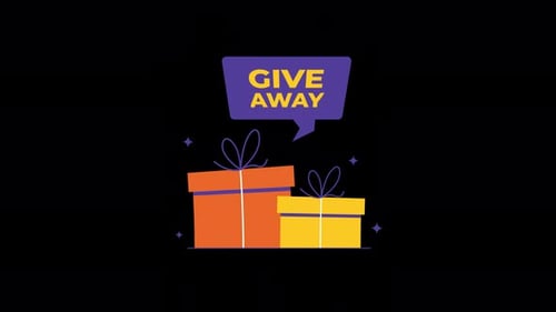 Gift Boxe Giveaway. Social Media Contest and Promotional Prize Concept Animation Video - Transparent