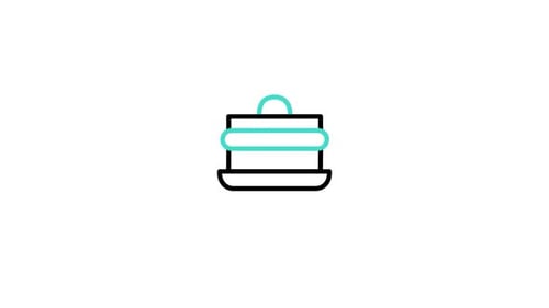 Flat Design Animated Cake Icon for Celebrations