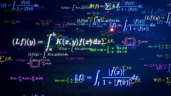 Math equations Background Greenscreen effect. Math and physics formulas ...