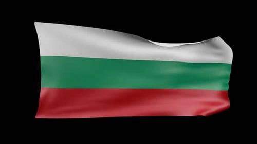 Looping Realistic Bulgarian Flag Waving Animation