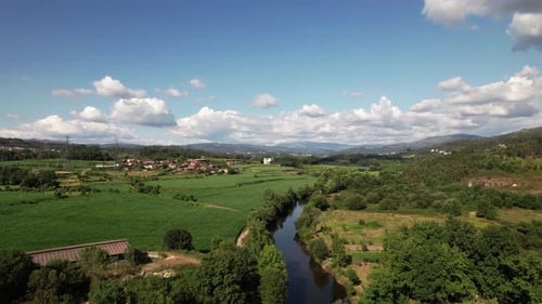 River Aerial Landscape Cinematic Drone Footage
