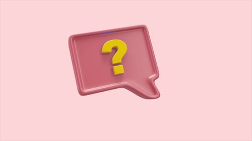 3D Question Mark Speech Bubble Icon Animation