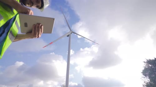 Wind turbine power plant.