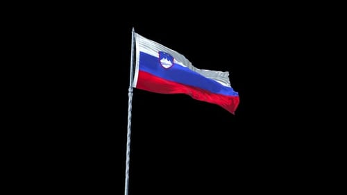 Slovenia National Flag Realistic Waving Animation