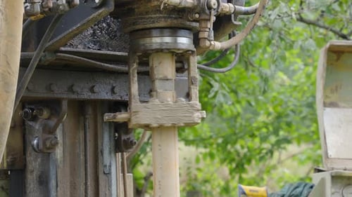 Drilling a well for water, slow motion