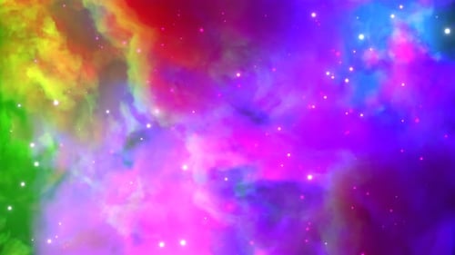 Blue Pink And Light Green Beautiful Nebula Background VJ Loop l 4K