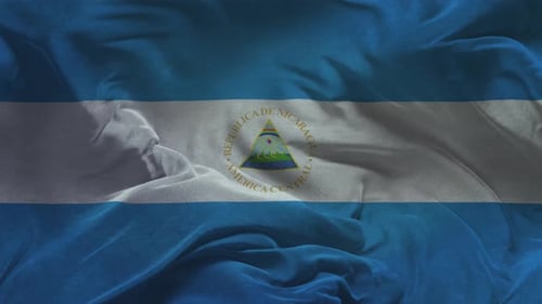 Waving Flag of Nicaragua Realistic Animation