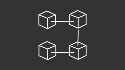 White-Line-Animation mit Blockchain-Technologie