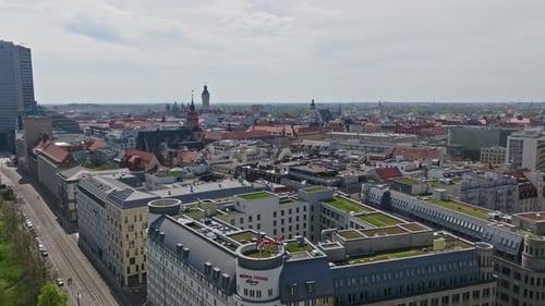 Aerial view of leipzig Stadtbezirk Mitte district , Germany