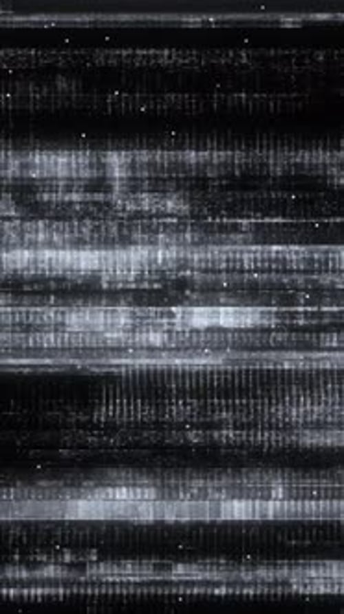 Monochrome TV Noise Glitch Effect in Vertical Orientation