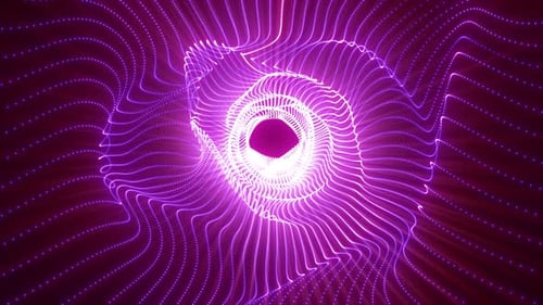 Purple energy magic hi-tech light digital tunnel frame made of futuristic energy lines
