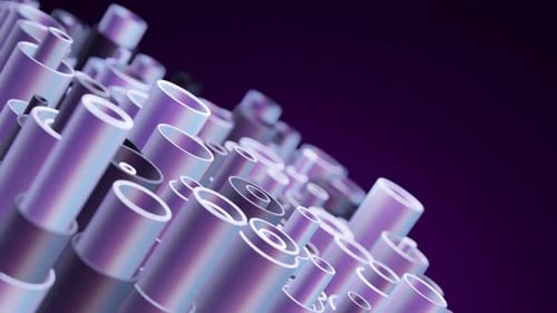 Telescopic Tubes in Motion: Abstract 3D Cylinders - Seamless Loop Background