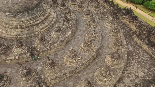 Aerial view of Borobudur temple, Central Java, Indonesia