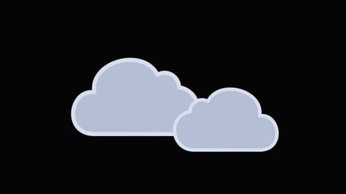 Animated Flat Design Clouds Moving Element
