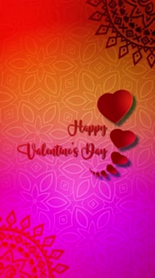Happy Valentines Day Wish Card Multicolor Vertical