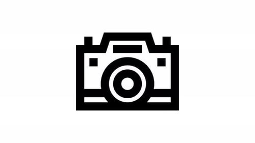 animação de ícone de linha de câmera