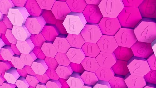 Minimalistic Random Number Hexagonal Pattern Background Pink