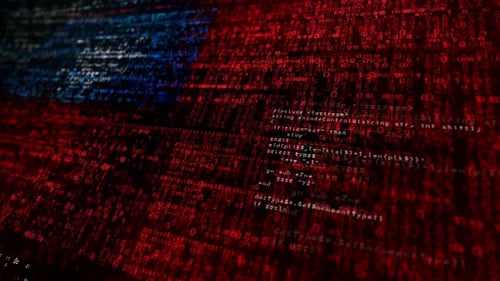 Bandera de Taiwán ondeando con código de seguridad