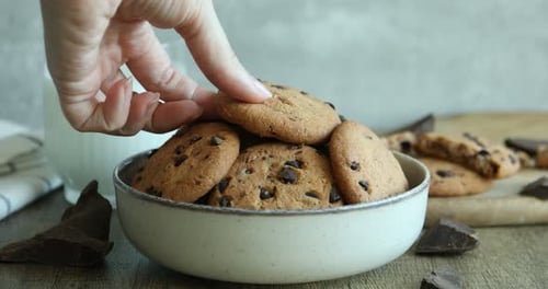 Chocolate Chip Cookies and a Glass of Milk