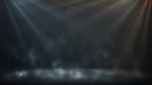 Atmospheric Stage with Dynamic Spotlights and Moving Fog