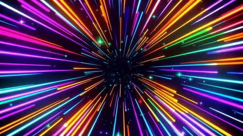 Une lampe au néon rétro colorée raye et se déforme à haute vitesse