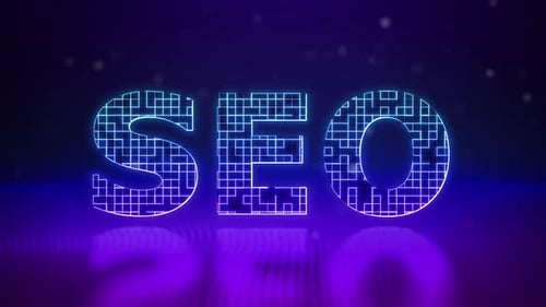 Futuristic Neon SEO Text Reveal Animation