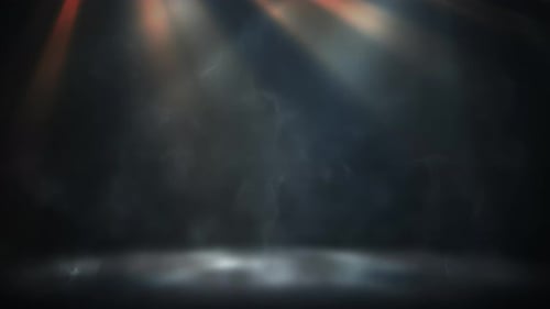 Atmospheric Stage Background with Volumetric Spotlights and Fog