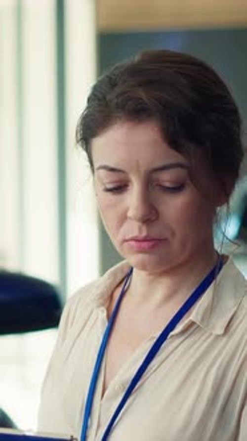Business Woman Smiling in Modern Office Workplace