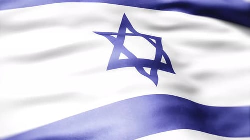 Israel Flag Waving Loop in Realistic Fabric Style