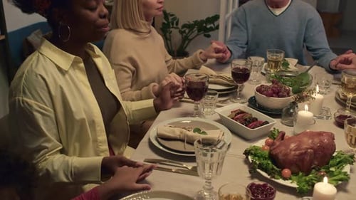 Family Gathering at Home Before a Meal
