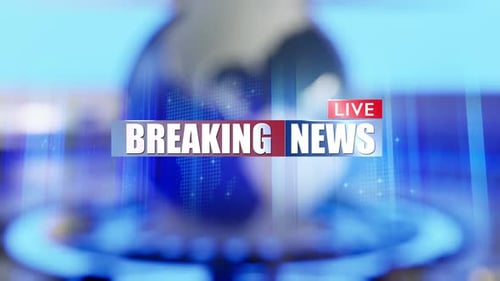 Global Earth Rotating Digital World Breaking News Studio Background