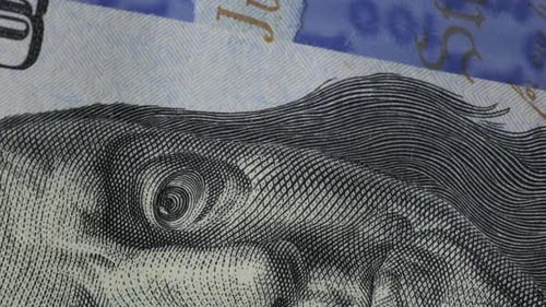 Macro Shot of US Hundred Dollar Bill Details