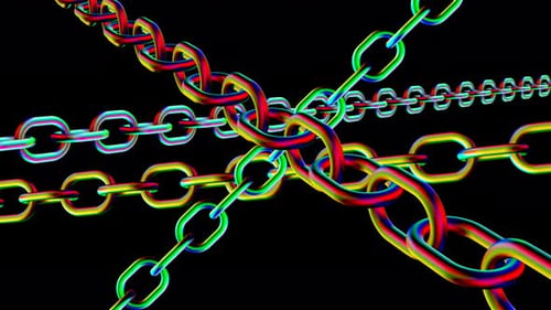 Abstract Colorful Rotate Chain Motion - Seamless Loop