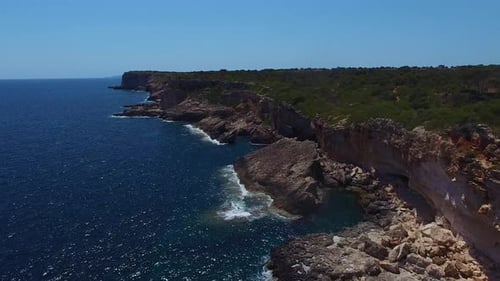 Cliff rock and Sea Aerial view