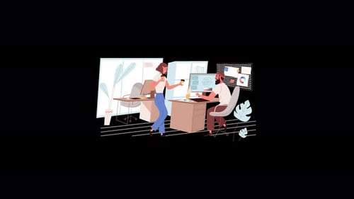 Team Collaboration in a Modern Office Setting with Creative Professionals Working Together