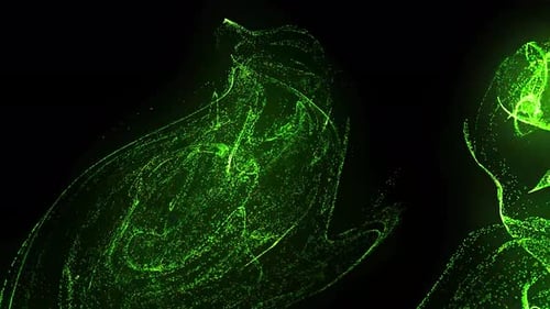 Abstract Glowing Particle Fluid Energy Background Animation