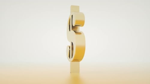 Golden 3D Dollar Sign Rotating Animation