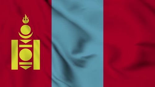 Vertical Mongolian Flag Waving Animation